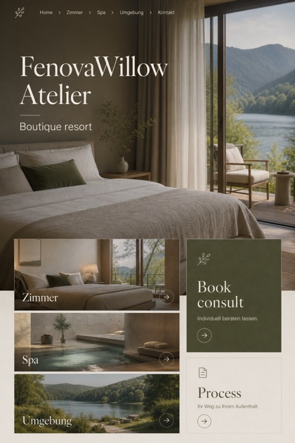 Hospitality website design for Germany, showing a clear opening, service information, supporting content, and a focused inquiry action.