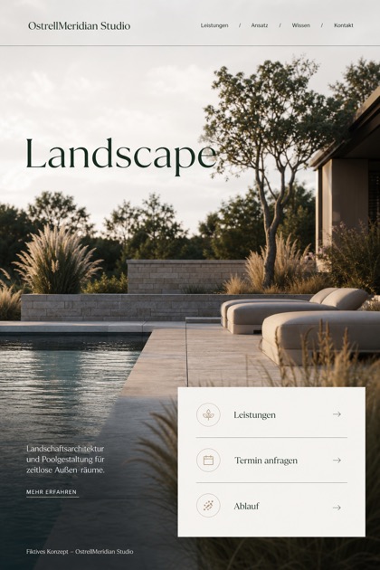 Architecture & Interiors website design for Germany, showing a clear opening, service information, supporting content, and a focused inquiry action.