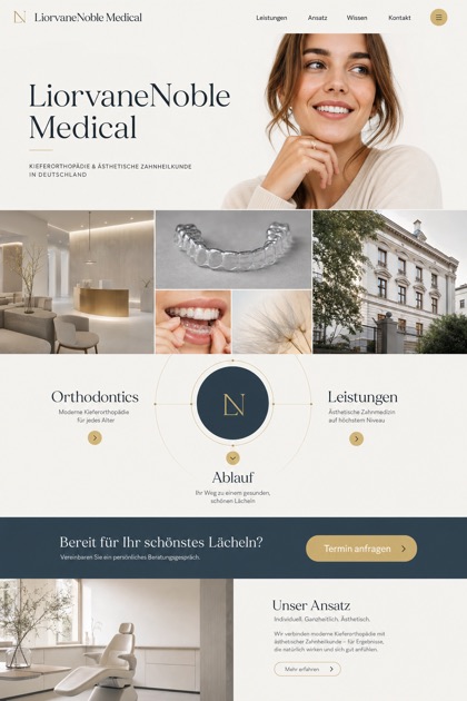 Healthcare website design for Germany, showing a clear opening, service information, supporting content, and a focused inquiry action.