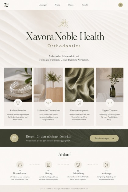 Healthcare website design for Germany, showing a clear opening, service information, supporting content, and a focused inquiry action.