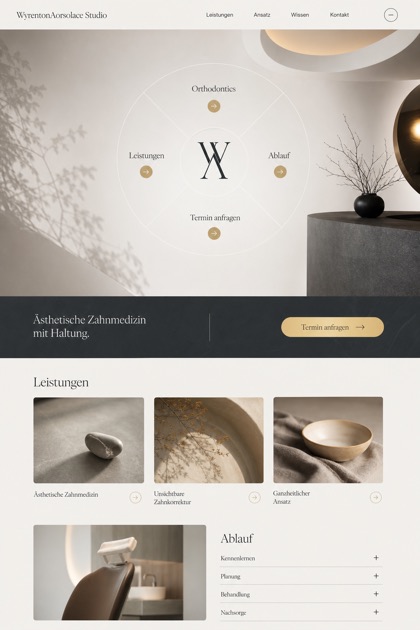 Healthcare website design for Germany, showing a clear opening, service information, supporting content, and a focused inquiry action.