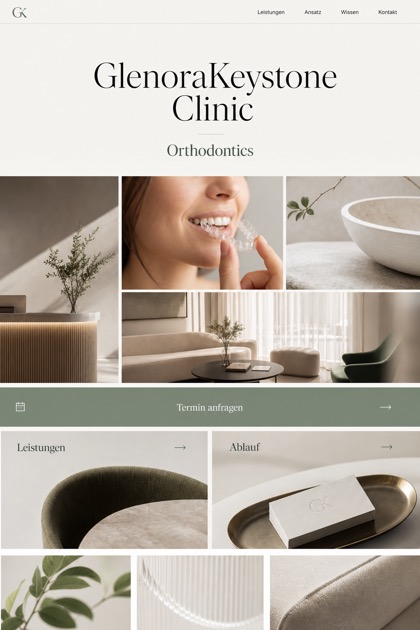 Healthcare website design for Germany, showing a clear opening, service information, supporting content, and a focused inquiry action.