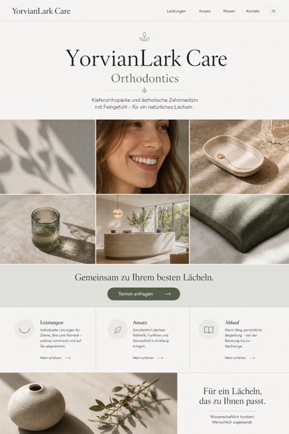 Healthcare website design for Germany, showing a clear opening, service information, supporting content, and a focused inquiry action.