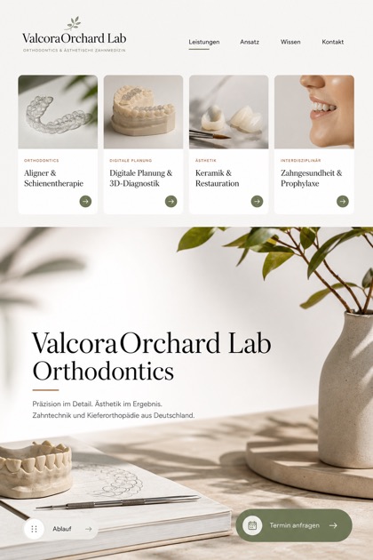 Healthcare website design for Germany, showing a clear opening, service information, supporting content, and a focused inquiry action.