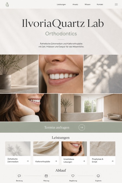 Healthcare website design for Germany, showing a clear opening, service information, supporting content, and a focused inquiry action.