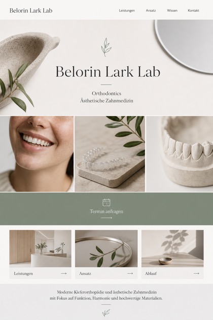 Healthcare website design for Germany, showing a clear opening, service information, supporting content, and a focused inquiry action.