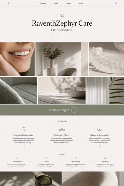 Healthcare website design for Germany, showing a clear opening, service information, supporting content, and a focused inquiry action.