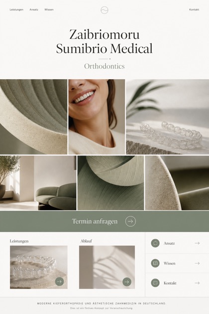 Healthcare website design for Germany, showing a clear opening, service information, supporting content, and a focused inquiry action.