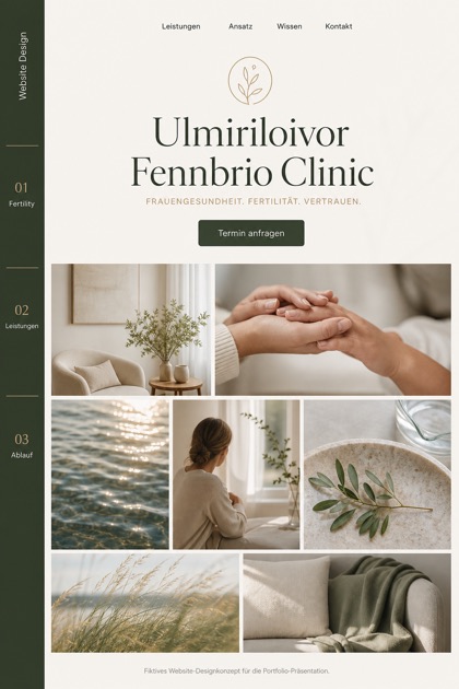Healthcare website design for Germany, showing a clear opening, service information, supporting content, and a focused inquiry action.