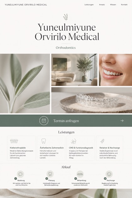 Healthcare website design for Germany, showing a clear opening, service information, supporting content, and a focused inquiry action.