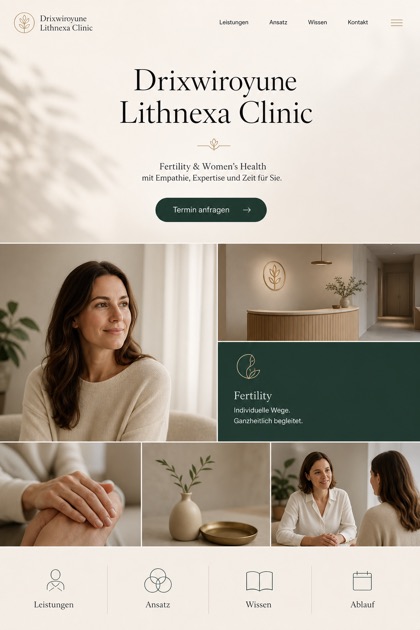 Healthcare website design for Germany, showing a clear opening, service information, supporting content, and a focused inquiry action.