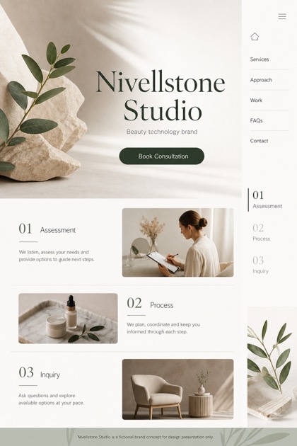Beauty & Wellness website design for Australia, showing a clear opening, service information, supporting content, and a focused inquiry action.