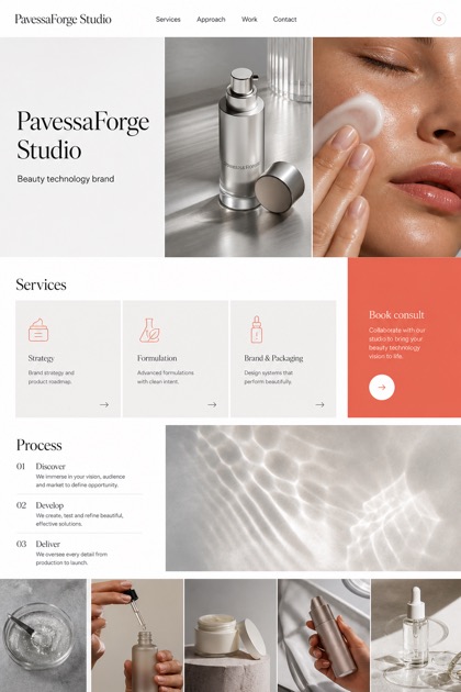 Beauty & Wellness website design for Australia, showing a clear opening, service information, supporting content, and a focused inquiry action.