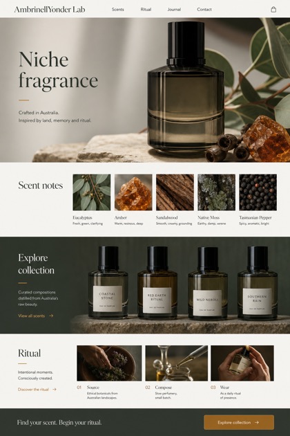 Beauty & Wellness website design for Australia, showing a clear opening, service information, supporting content, and a focused inquiry action.