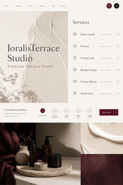 Beauty & Wellness website design for Australia, showing a clear opening, service information, supporting content, and a focused inquiry action.