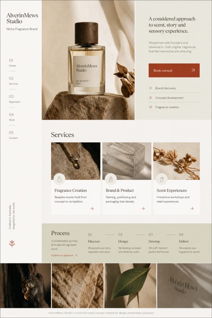 Beauty & Wellness website design for Australia, showing a clear opening, service information, supporting content, and a focused inquiry action.