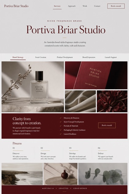 Beauty & Wellness website design for Australia, showing a clear opening, service information, supporting content, and a focused inquiry action.