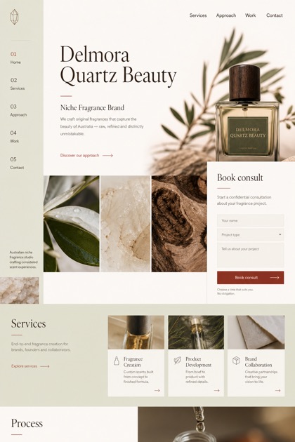Beauty & Wellness website design for Australia, showing a clear opening, service information, supporting content, and a focused inquiry action.