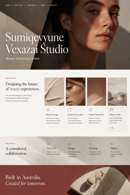 Beauty & Wellness website design for Australia, showing a clear opening, service information, supporting content, and a focused inquiry action.