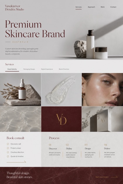 Beauty & Wellness website design for Australia, showing a clear opening, service information, supporting content, and a focused inquiry action.