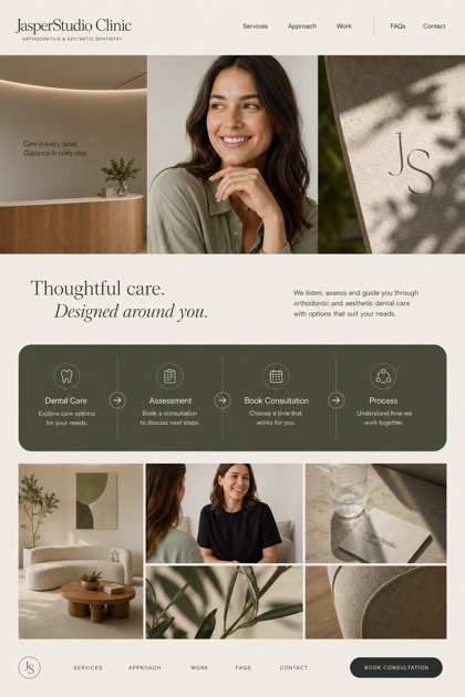 Healthcare website design for Australia, showing a clear opening, service information, supporting content, and a focused inquiry action.