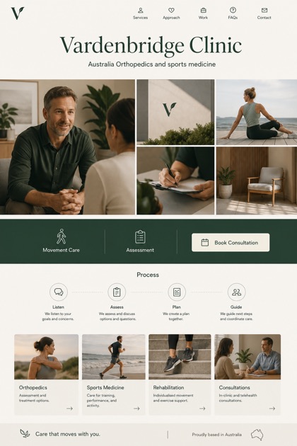 Healthcare website design for Australia, showing a clear opening, service information, supporting content, and a focused inquiry action.
