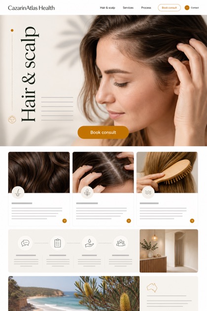 Healthcare website design for Australia, showing a clear opening, service information, supporting content, and a focused inquiry action.