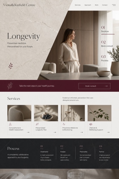 Healthcare website design for Australia, showing a clear opening, service information, supporting content, and a focused inquiry action.