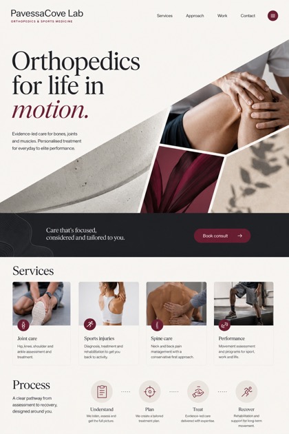 Healthcare website design for Australia, showing a clear opening, service information, supporting content, and a focused inquiry action.