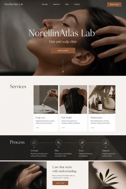 Healthcare website design for Australia, showing a clear opening, service information, supporting content, and a focused inquiry action.