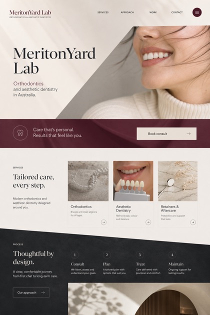 Healthcare website design for Australia, showing a clear opening, service information, supporting content, and a focused inquiry action.