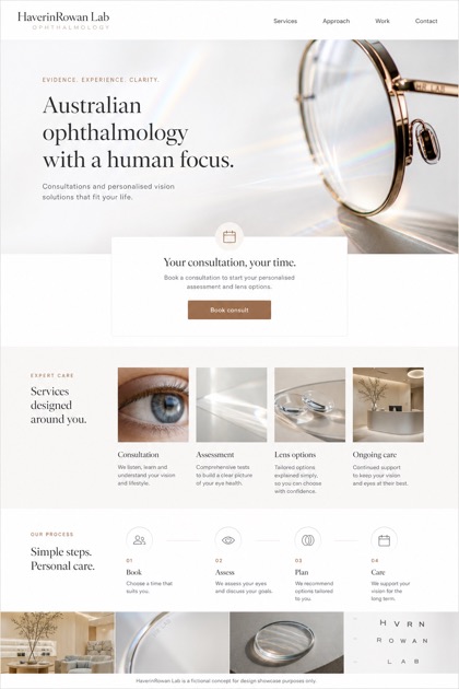 Healthcare website design for Australia, showing a clear opening, service information, supporting content, and a focused inquiry action.