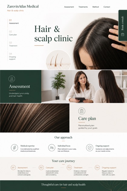 Healthcare website design for Australia, showing a clear opening, service information, supporting content, and a focused inquiry action.