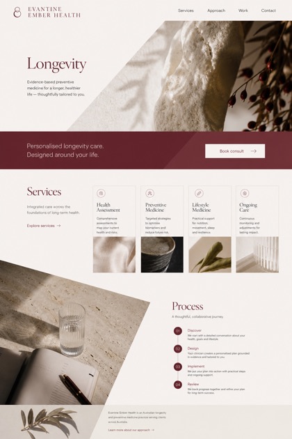 Healthcare website design for Australia, showing a clear opening, service information, supporting content, and a focused inquiry action.