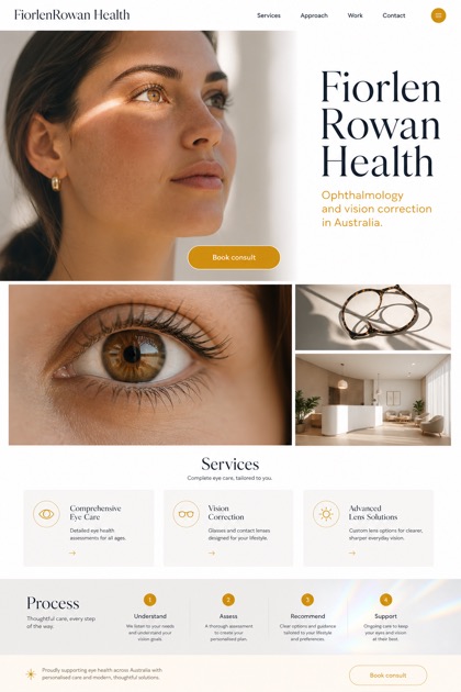 Healthcare website design for Australia, showing a clear opening, service information, supporting content, and a focused inquiry action.