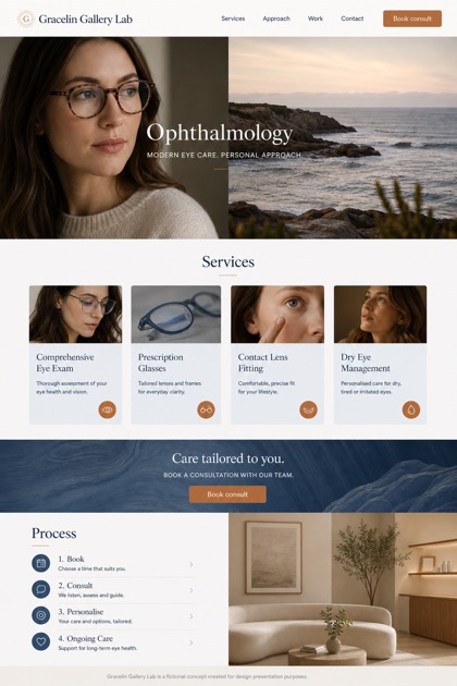 Healthcare website design for Australia, showing a clear opening, service information, supporting content, and a focused inquiry action.