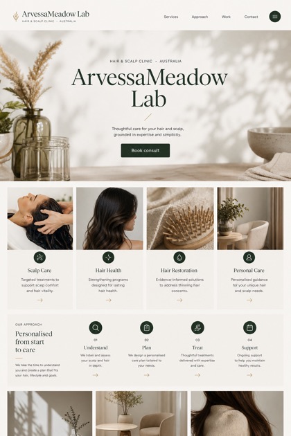 Healthcare website design for Australia, showing a clear opening, service information, supporting content, and a focused inquiry action.