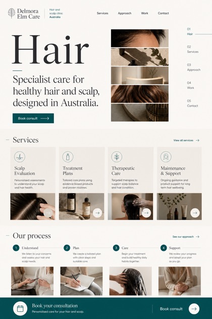 Healthcare website design for Australia, showing a clear opening, service information, supporting content, and a focused inquiry action.