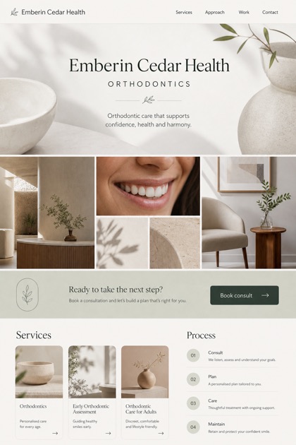 Healthcare website design for Australia, showing a clear opening, service information, supporting content, and a focused inquiry action.