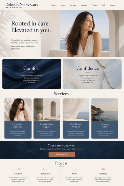 Healthcare website design for Australia, showing a clear opening, service information, supporting content, and a focused inquiry action.