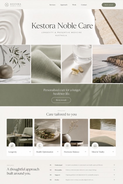 Healthcare website design for Australia, showing a clear opening, service information, supporting content, and a focused inquiry action.