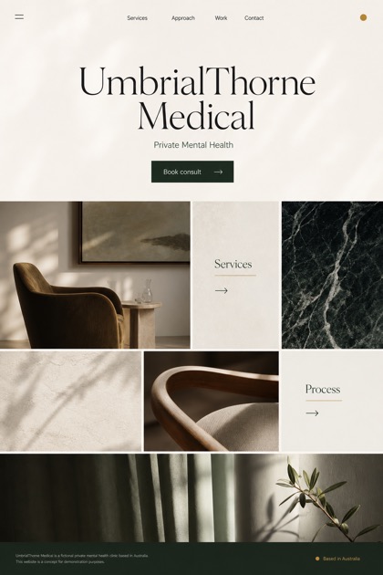 Healthcare website design for Australia, showing a clear opening, service information, supporting content, and a focused inquiry action.