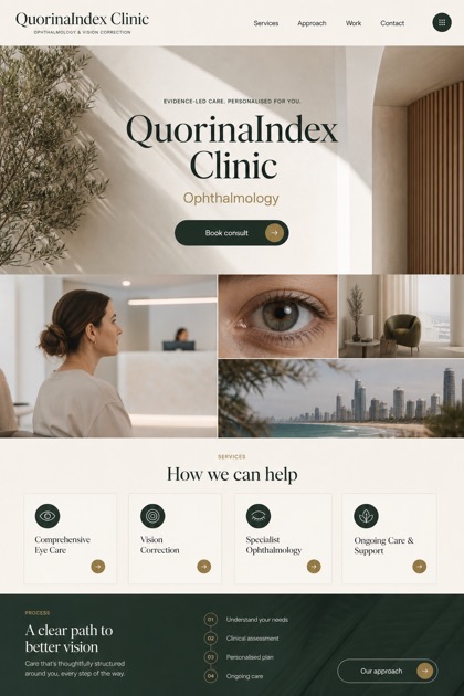 Healthcare website design for Australia, showing a clear opening, service information, supporting content, and a focused inquiry action.