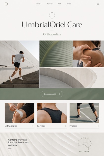 Healthcare website design for Australia, showing a clear opening, service information, supporting content, and a focused inquiry action.