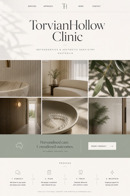 Healthcare website design for Australia, showing a clear opening, service information, supporting content, and a focused inquiry action.