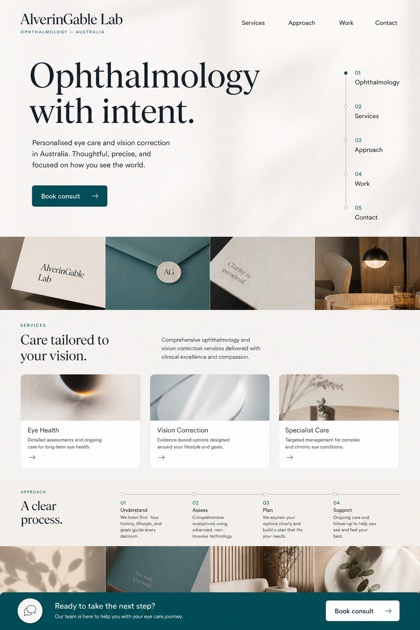 Healthcare website design for Australia, showing a clear opening, service information, supporting content, and a focused inquiry action.