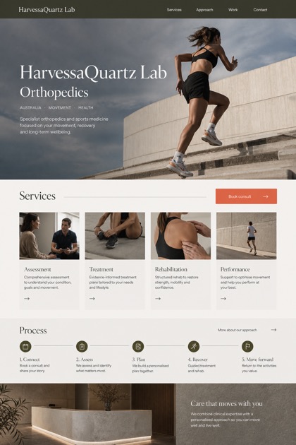 Healthcare website design for Australia, showing a clear opening, service information, supporting content, and a focused inquiry action.