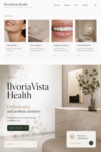 Healthcare website design for Australia, showing a clear opening, service information, supporting content, and a focused inquiry action.