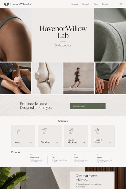 Healthcare website design for Australia, showing a clear opening, service information, supporting content, and a focused inquiry action.