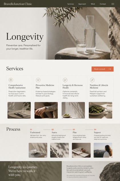 Healthcare website design for Australia, showing a clear opening, service information, supporting content, and a focused inquiry action.